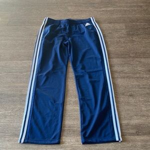 Adidas Kids Blue Joggers with White Stripes